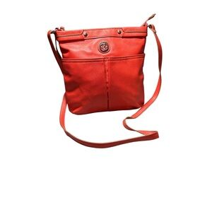 Relic by Fossil Cora Crossbody Bag Papaya Coral Orange Multi-Pocket EUC